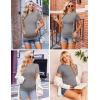 imageEkouaer Womens Maternity Shirts Short Sleeve 3 Packs Crew Neck Pregnancy Tee Tops Tunic Blouse Soft Mama Clothes SXXL3pcs Black  Grey  White Stripe