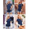 imageEkouaer Womens Maternity Shirts Short Sleeve 3 Packs Crew Neck Pregnancy Tee Tops Tunic Blouse Soft Mama Clothes SXXL3pcs Black  Light Grey  Blue
