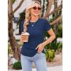 imageEkouaer Womens Maternity Shirts Short Sleeve 3 Packs Crew Neck Pregnancy Tee Tops Tunic Blouse Soft Mama Clothes SXXL3pcs Black  Light Grey  Blue