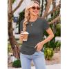 imageEkouaer Womens Maternity Shirts Short Sleeve 3 Packs Crew Neck Pregnancy Tee Tops Tunic Blouse Soft Mama Clothes SXXL3pcs Burgundy Red  Caramel  Dark Grey