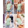 imageEkouaer Womens Maternity Shirts Short Sleeve 3 Packs Crew Neck Pregnancy Tee Tops Tunic Blouse Soft Mama Clothes SXXL3pcs Burgundy Red  Light Green  Grey Stripe