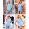 imageEkouaer Womens Maternity Shirts Short Sleeve 3 Packs Crew Neck Pregnancy Tee Tops Tunic Blouse Soft Mama Clothes SXXL3pcs Light Grey  Light Blue  Grey Stripe