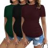 3pcs Black / Burgundy Red / Green