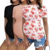 3pcs Black / Dirty Pink / Floral