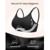 imageEkouaer Nursing Bras for Breastfeeding Ribbed Seamless Ultra Comfort Maternity Bralette Wireless Pregnancy Sleep BraBlack