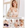 imageEkouaer Nursing Bras for Breastfeeding Ribbed Seamless Ultra Comfort Maternity Bralette Wireless Pregnancy Sleep BraCream Maple Sugar