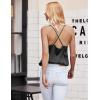 imageEkouaer Satin Cowl Neck Tank Top Women Camisole Silky Loose Sleeveless Basic Blouse Ladies Satin Tank ShirtBlack