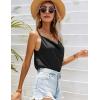 imageEkouaer Satin Cowl Neck Tank Top Women Camisole Silky Loose Sleeveless Basic Blouse Ladies Satin Tank ShirtBlack