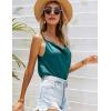 imageEkouaer Satin Cowl Neck Tank Top Women Camisole Silky Loose Sleeveless Basic Blouse Ladies Satin Tank ShirtBlue Green