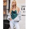 imageEkouaer Satin Cowl Neck Tank Top Women Camisole Silky Loose Sleeveless Basic Blouse Ladies Satin Tank ShirtBlue Green
