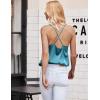 imageEkouaer Satin Cowl Neck Tank Top Women Camisole Silky Loose Sleeveless Basic Blouse Ladies Satin Tank ShirtBlue Green