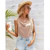imageEkouaer Satin Cowl Neck Tank Top Women Camisole Silky Loose Sleeveless Basic Blouse Ladies Satin Tank ShirtChampagne