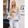 imageEkouaer Satin Cowl Neck Tank Top Women Camisole Silky Loose Sleeveless Basic Blouse Ladies Satin Tank ShirtChampagne
