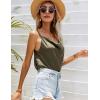 imageEkouaer Satin Cowl Neck Tank Top Women Camisole Silky Loose Sleeveless Basic Blouse Ladies Satin Tank ShirtDark Green