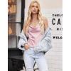 imageEkouaer Satin Cowl Neck Tank Top Women Camisole Silky Loose Sleeveless Basic Blouse Ladies Satin Tank ShirtLight Pink