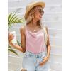 imageEkouaer Satin Cowl Neck Tank Top Women Camisole Silky Loose Sleeveless Basic Blouse Ladies Satin Tank ShirtLight Pink