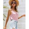 imageEkouaer Satin Cowl Neck Tank Top Women Camisole Silky Loose Sleeveless Basic Blouse Ladies Satin Tank ShirtLight Pink