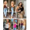 imageEkouaer Satin Cowl Neck Tank Top Women Camisole Silky Loose Sleeveless Basic Blouse Ladies Satin Tank ShirtRose Red