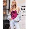 imageEkouaer Satin Cowl Neck Tank Top Women Camisole Silky Loose Sleeveless Basic Blouse Ladies Satin Tank ShirtRose Red