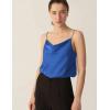 imageEkouaer Satin Cowl Neck Tank Top Women Camisole Silky Loose Sleeveless Basic Blouse Ladies Satin Tank ShirtSnorkel Blue