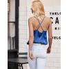 imageEkouaer Satin Cowl Neck Tank Top Women Camisole Silky Loose Sleeveless Basic Blouse Ladies Satin Tank ShirtSnorkel Blue