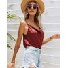 imageEkouaer Satin Cowl Neck Tank Top Women Camisole Silky Loose Sleeveless Basic Blouse Ladies Satin Tank ShirtWine Red