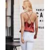 imageEkouaer Satin Cowl Neck Tank Top Women Camisole Silky Loose Sleeveless Basic Blouse Ladies Satin Tank ShirtWine Red