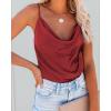 imageEkouaer Satin Cowl Neck Tank Top Women Camisole Silky Loose Sleeveless Basic Blouse Ladies Satin Tank ShirtWine Red