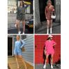 imageEkouaer Summer Outfits for Women 2 Piece Sets Lounge Sets V Neck Button Down Shirt and Shorts Loungewear with PocketsAgreen