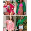 imageEkouaer Summer Outfits for Women 2 Piece Sets Lounge Sets V Neck Button Down Shirt and Shorts Loungewear with PocketsDark Army Green