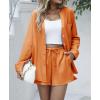 imageEkouaer Summer Outfits for Women 2 Piece Sets Lounge Sets V Neck Button Down Shirt and Shorts Loungewear with PocketsOrange