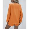 imageEkouaer Summer Outfits for Women 2 Piece Sets Lounge Sets V Neck Button Down Shirt and Shorts Loungewear with PocketsOrange