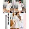 imageEkouaer Summer Outfits for Women 2 Piece Sets Lounge Sets V Neck Button Down Shirt and Shorts Loungewear with PocketsWhite