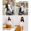 imageEkouaer Summer Outfits for Women 2 Piece Sets Lounge Sets V Neck Button Down Shirt and Shorts Loungewear with PocketsWhite