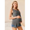 imageEkouaer Womens Maternity Nursing Tank Tops Sleeveless Breastfeeding Shirts Double Layer Summer Pregnancy ClothesAgrey