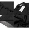 imageEkouaer Womens Satin Robe Silk Kimono Bathrobe for Bride Long Bridesmaids Wedding Party Loungewear Sleepwear SXXLBlack
