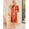 imageEkouaer Womens Satin Robe Silk Kimono Bathrobe for Bride Long Bridesmaids Wedding Party Loungewear Sleepwear SXXLCaramel
