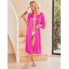imageEkouaer Womens Satin Robe Silk Kimono Bathrobe for Bride Long Bridesmaids Wedding Party Loungewear Sleepwear SXXLHot Pink