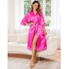 imageEkouaer Womens Satin Robe Silk Kimono Bathrobe for Bride Long Bridesmaids Wedding Party Loungewear Sleepwear SXXLHot Pink