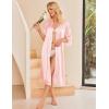 imageEkouaer Womens Satin Robe Silk Kimono Bathrobe for Bride Long Bridesmaids Wedding Party Loungewear Sleepwear SXXLLight Pink