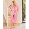 imageEkouaer Womens Satin Robe Silk Kimono Bathrobe for Bride Long Bridesmaids Wedding Party Loungewear Sleepwear SXXLPeach