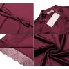 imageEkouaer Womens Satin Robe Silk Kimono Bathrobe for Bride Long Bridesmaids Wedding Party Loungewear Sleepwear SXXLWine Red