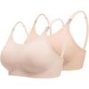 imageEkouaer Nursing Bras for Breastfeeding Ribbed Seamless Ultra Comfort Maternity Bralette Wireless Pregnancy Sleep BraCreamBeige