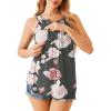 imageEkouaer Womens Maternity Nursing Tank Tops Sleeveless Breastfeeding Shirts Double Layer Summer Pregnancy ClothesGrey Flower