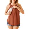 imageEkouaer Womens Maternity Nursing Tank Tops Sleeveless Breastfeeding Shirts Double Layer Summer Pregnancy ClothesOrange