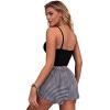imageEkouaer Women Pajama Shorts Comfy Lounge Bottom with Pockets Stretch Strip Sleepwear Drawstring Pj Bottoms Sleep Shorts1black White Plaid