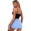 imageEkouaer Women Pajama Shorts Comfy Lounge Bottom with Pockets Stretch Strip Sleepwear Drawstring Pj Bottoms Sleep Shorts1blue White Plaid