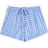 imageEkouaer Women Pajama Shorts Comfy Lounge Bottom with Pockets Stretch Strip Sleepwear Drawstring Pj Bottoms Sleep Shorts1blue White Plaid