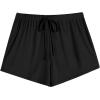 imageEkouaer Women Pajama Shorts Comfy Lounge Bottom with Pockets Stretch Strip Sleepwear Drawstring Pj Bottoms Sleep ShortsBlack