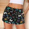 imageEkouaer Women Pajama Shorts Comfy Lounge Bottom with Pockets Stretch Strip Sleepwear Drawstring Pj Bottoms Sleep ShortsBlack Butterfly
